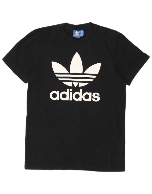 ADIDAS Mens Graphic T-Shirt Top Pequeno Algodão Preto