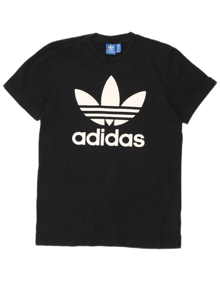 ADIDAS Mens Graphic T-Shirt Top Pequeno Algodão Preto