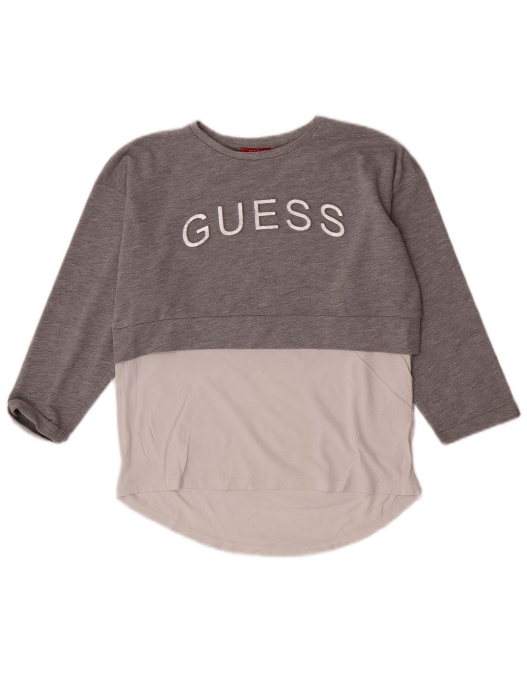 Guess Top gráfico feminino manga 3/4 Reino Unido 10 pequeno cinza