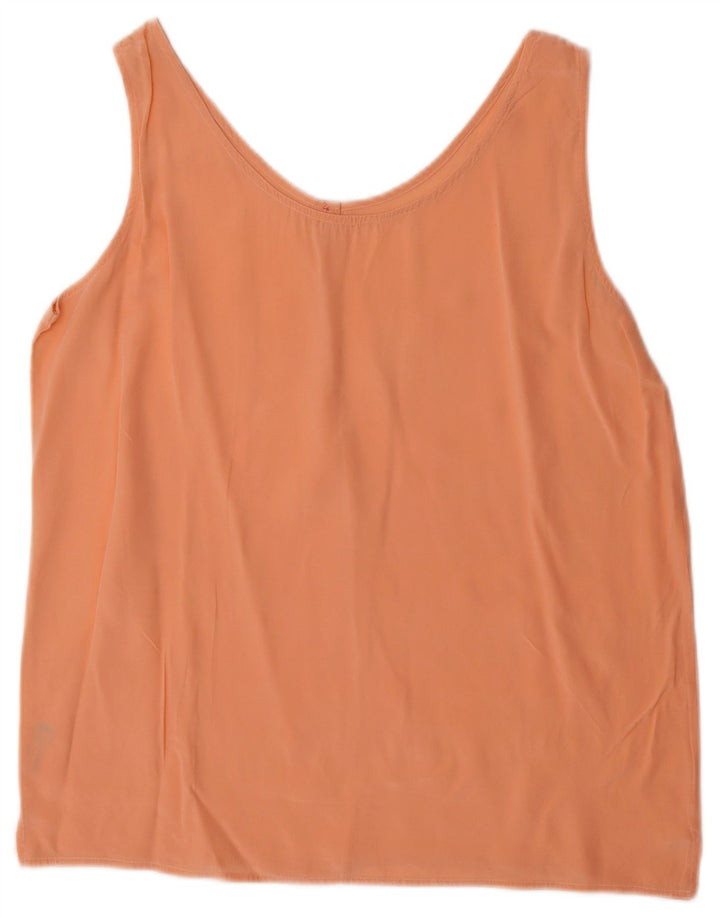 Blusa feminina sem mangas BALLOON Reino Unido 14 seda laranja média
