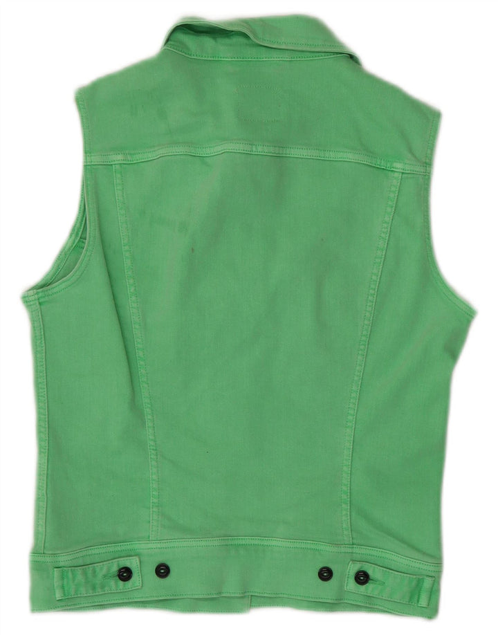 Lee Womens Crop Denim Gilet UK 10 Pequeno Algodão Verde