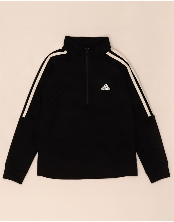 Adidas Meninos Aeroready Zip Neck Pullover Treino Top 9-10 Anos Preto