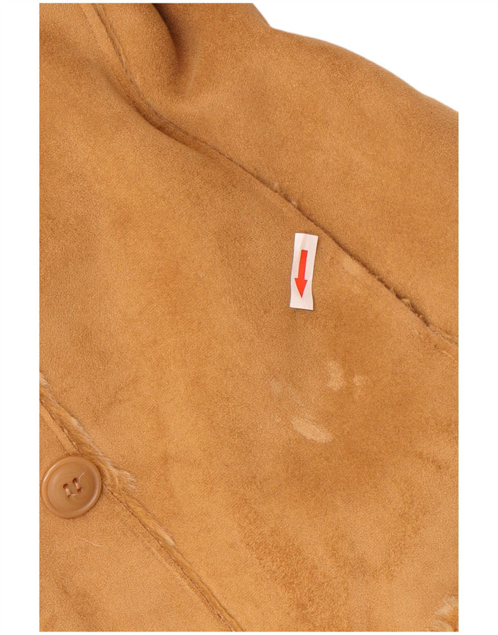 Jaqueta Sherpa Feminina Vintage UK 12 Acrílico Bege Médio
