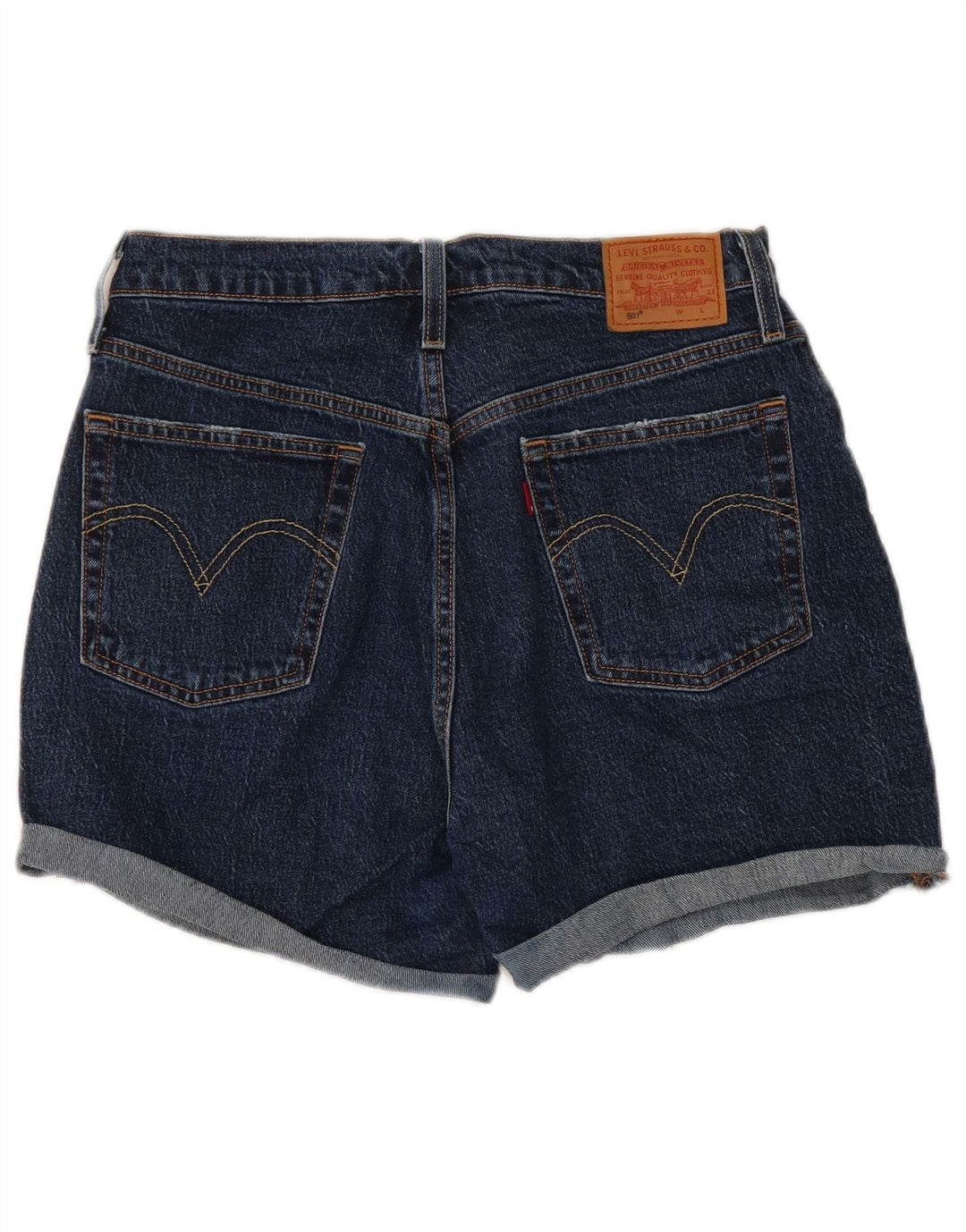 Shorts jeans feminino 501 da Levi's W30 algodão azul marinho médio