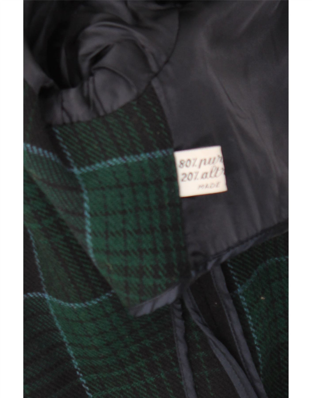 Sobretudo masculino vintage EU 48 lã azul marinho médio