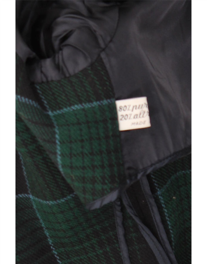 Sobretudo masculino vintage EU 48 lã azul marinho médio