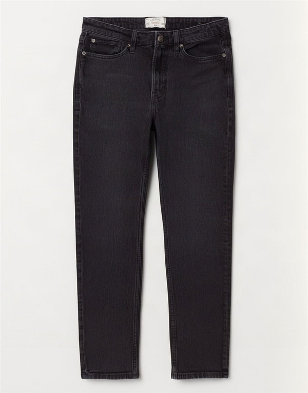 Fat Face Mens Jeans Slim W30 L30 Algodão Preto