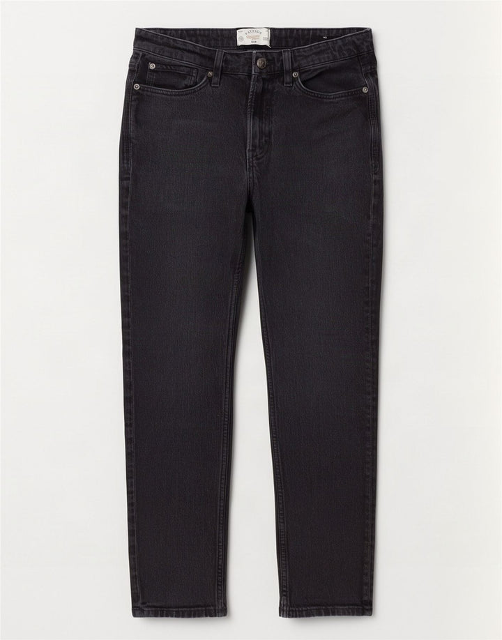 Fat Face Mens Jeans Slim W30 L30 Algodão Preto
