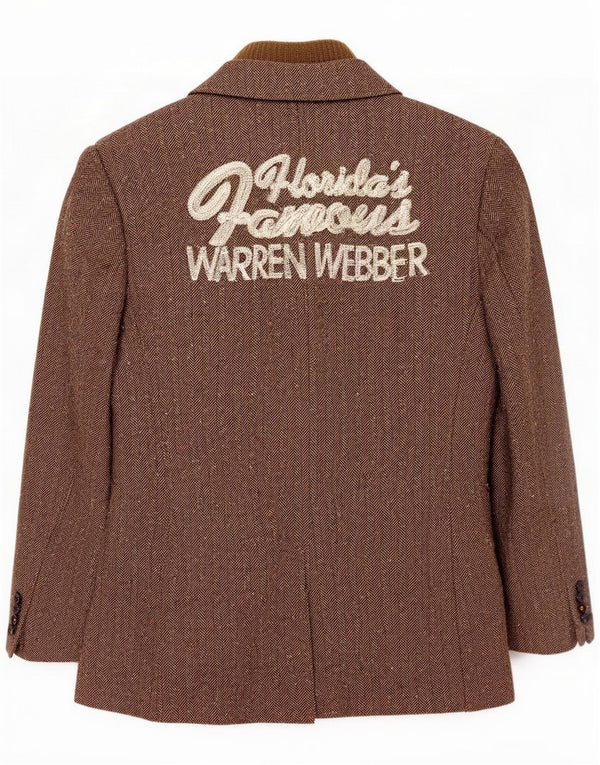 Warren Webber Mens Graphic 2 Button Blazer Jacket UK 38 cinza médio manchado