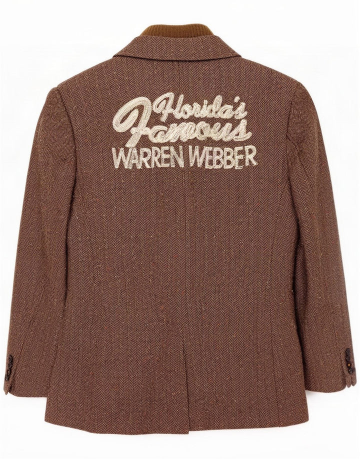 Warren Webber Mens Graphic 2 Button Blazer Jacket UK 38 cinza médio manchado