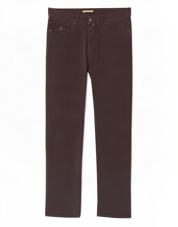 Calça masculina Marlboro Classics Slim Fit regular de veludo W33 L34 marrom
