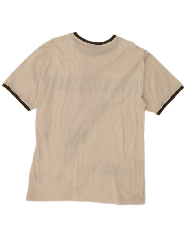 Camiseta masculina Fila Graphic Top XL algodão colorblock bege