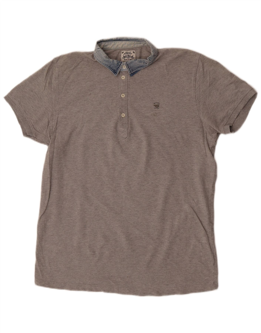Camisa polo masculina diesel 2XL algodão colorblock cinza