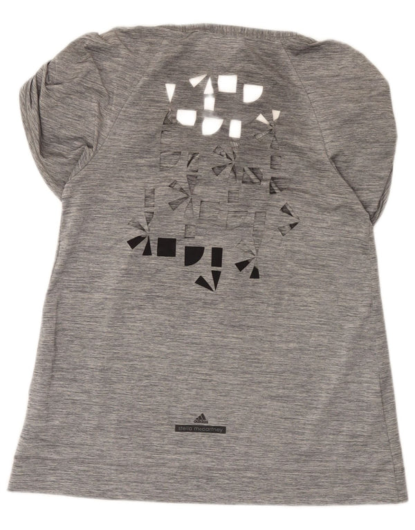 Adidas Womens Stella McCartney Graphic Tunic Top EU 36 Pequeno Cinza Poliéster