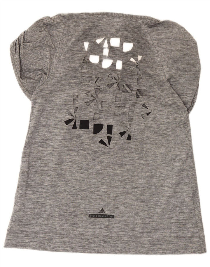 Adidas Womens Stella McCartney Graphic Tunic Top EU 36 Pequeno Cinza Poliéster