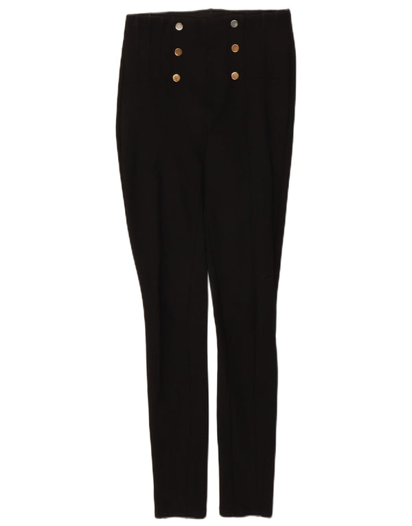 Zara Calça feminina casual skinny de cintura alta XS W24 L27 preta