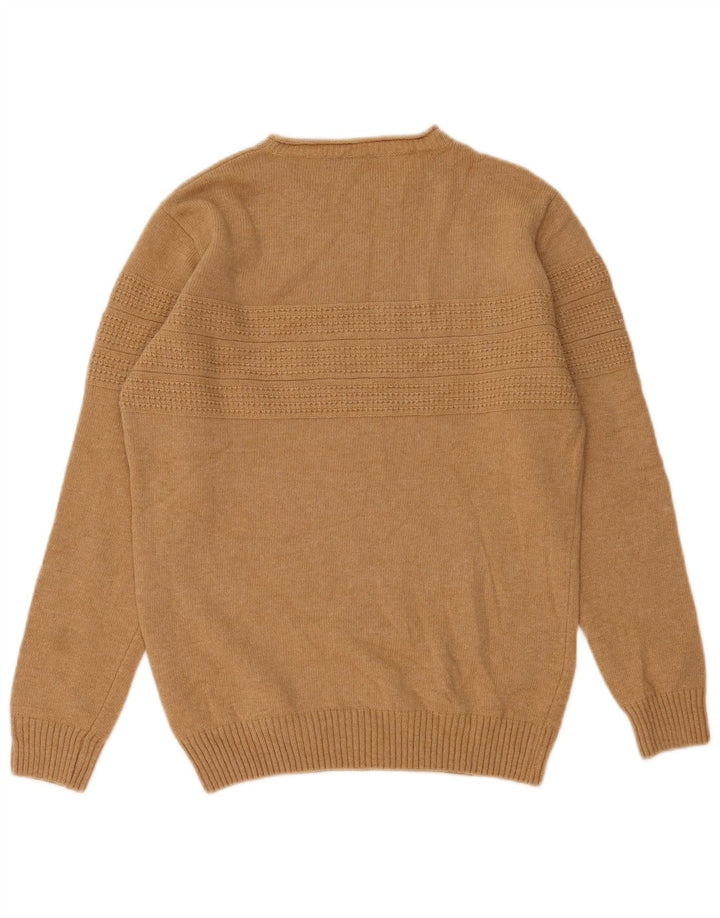 Liu Jo Suéter feminino com gola redonda, Reino Unido 16, grande, lã marrom