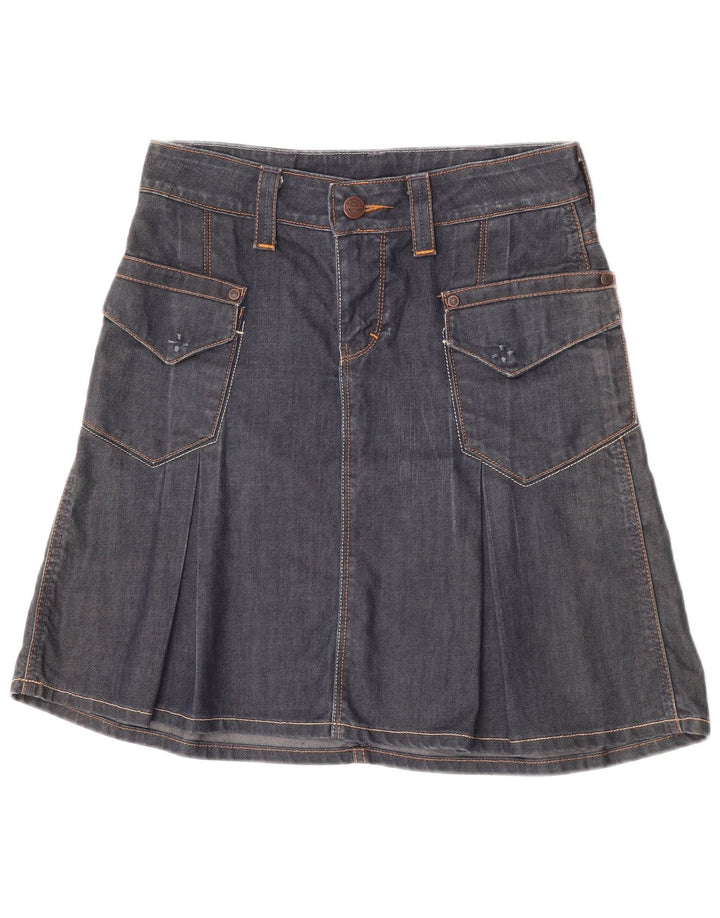 Saia jeans Wrangler feminina Susy W28 algodão azul marinho médio