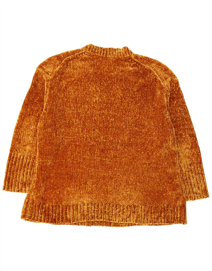 ZARA Suéter feminino oversized com decote em V Reino Unido 14 elastômero marrom médio