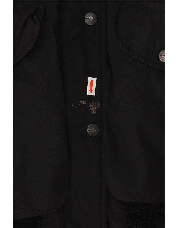 Jaqueta feminina acolchoada com capuz Woolrich UK 14 poliéster preto médio