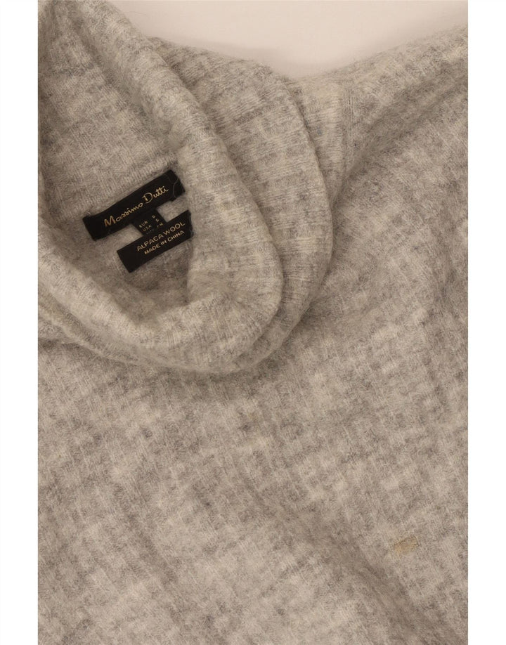 Suéter feminino Massimo Dutti com gola redonda grande Reino Unido 10 pequeno cinza