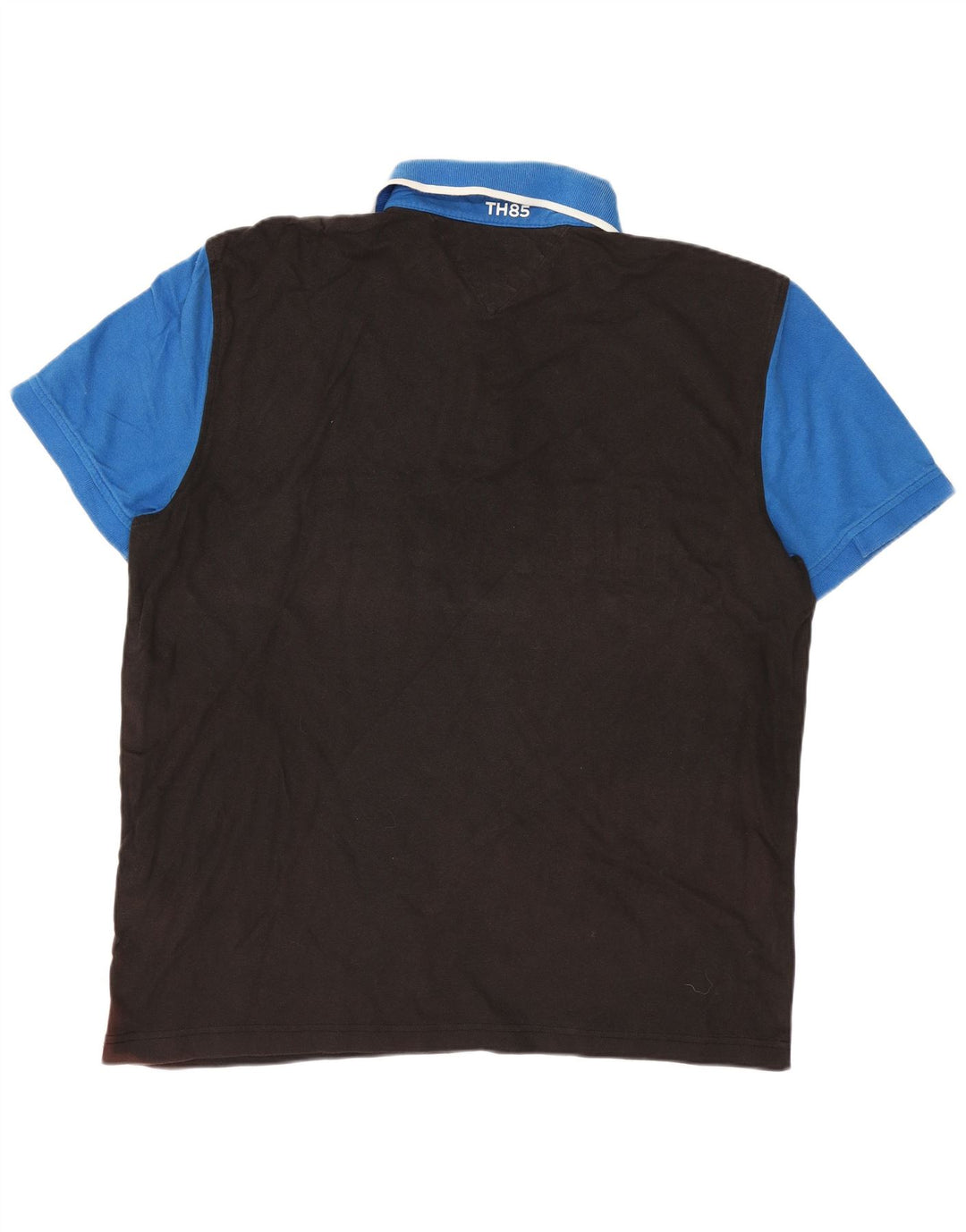 Camisa polo masculina Tommy Hilfiger grande algodão colorblock preto