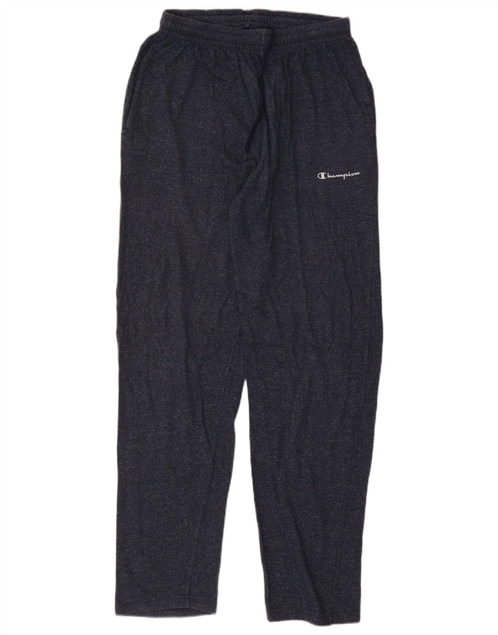 Calça de treino masculina Champion grande algodão manchado azul marinho