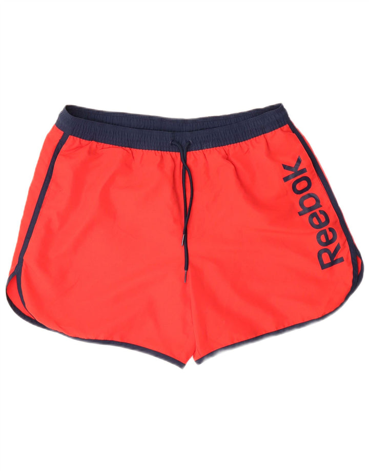 Shorts esportivos gráficos masculinos REEBOK poliéster vermelho médio