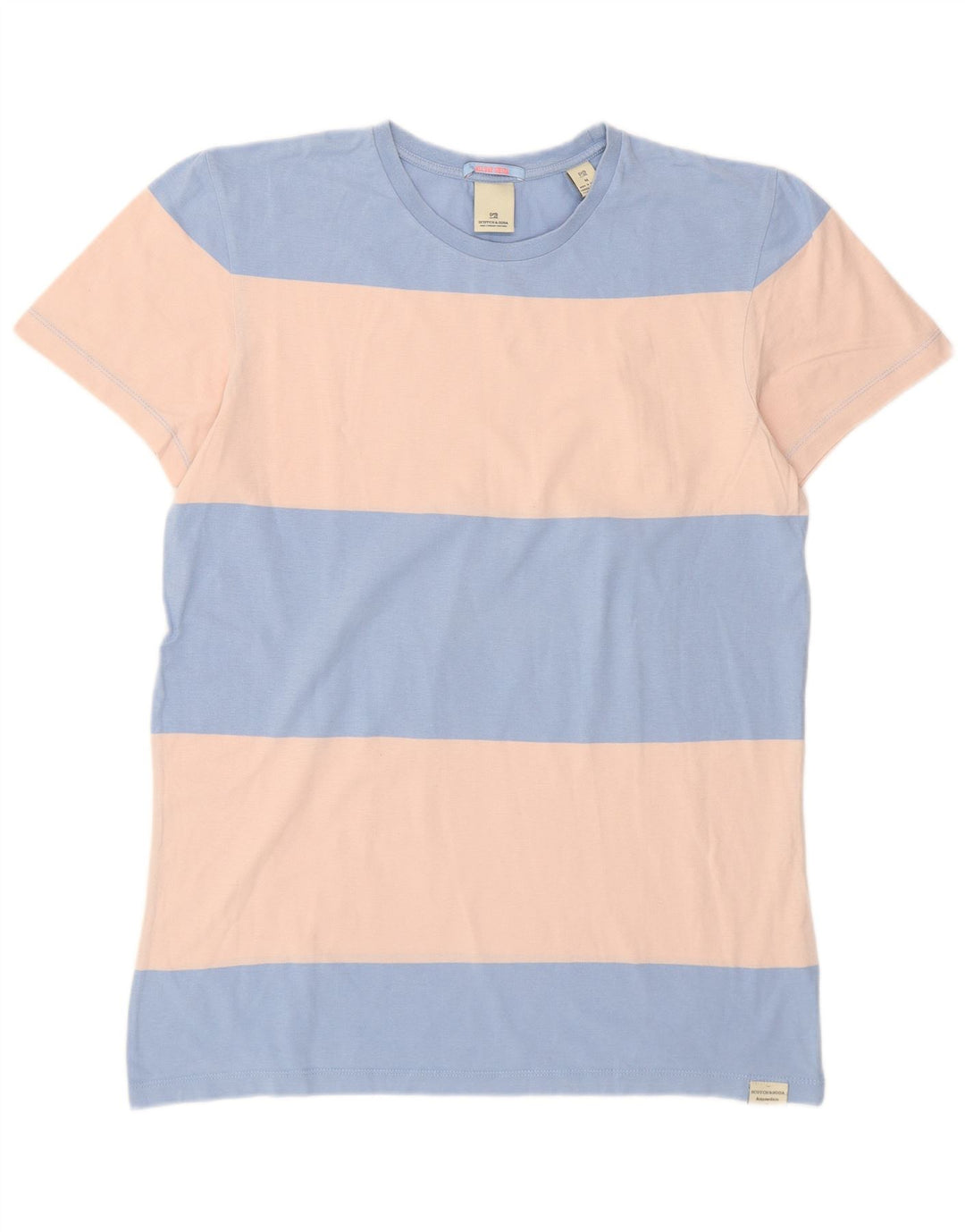 Camiseta masculina Scotch & Soda Top de algodão colorblock azul médio