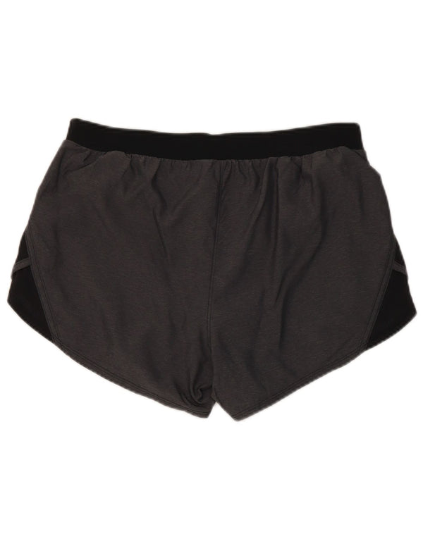 Shorts esportivos femininos Under Armour Heat Gear UK 14 poliéster cinza médio