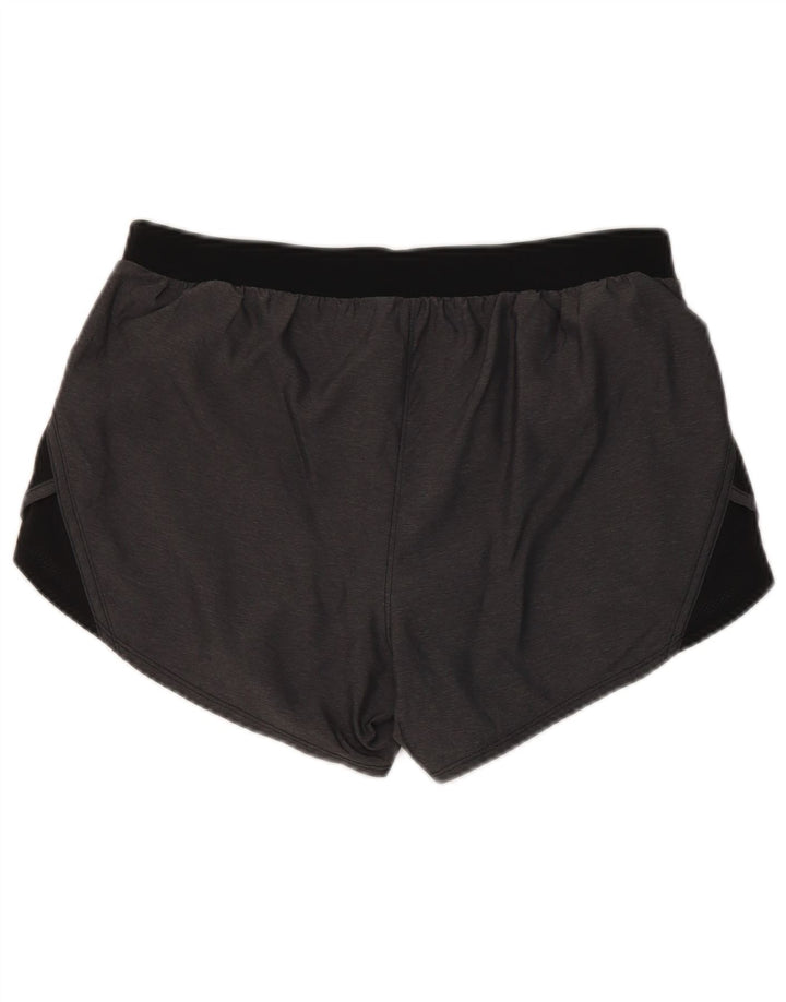 Shorts esportivos femininos Under Armour Heat Gear UK 14 poliéster cinza médio