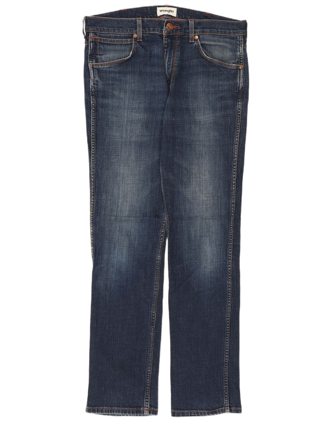 WRANGLER Mens Greensboro Straight Jeans W31 L32 Azul Marinho Algodão