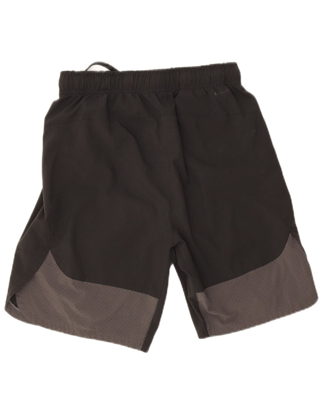 Shorts esportivos masculinos Nike Dri Fit pequenos pretos em poliéster colorblock