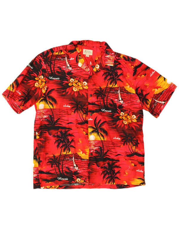 Camisa masculina de manga curta gráfica Royal Hawaiian Creations 2XL vermelha havaiana