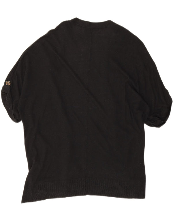 Top cardigã aberto de manga curta feminino Marks & Spencer Reino Unido 16 grande preto
