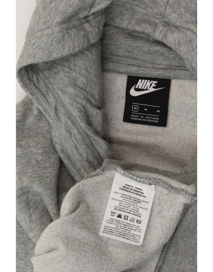 NIKE Womens Hoodie Jumper UK 14 Médio Cinza Algodão