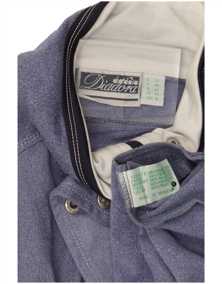 Diadora Womens Oversized Tracksuit Top Jacket UK 18 XL Azul Colourblock