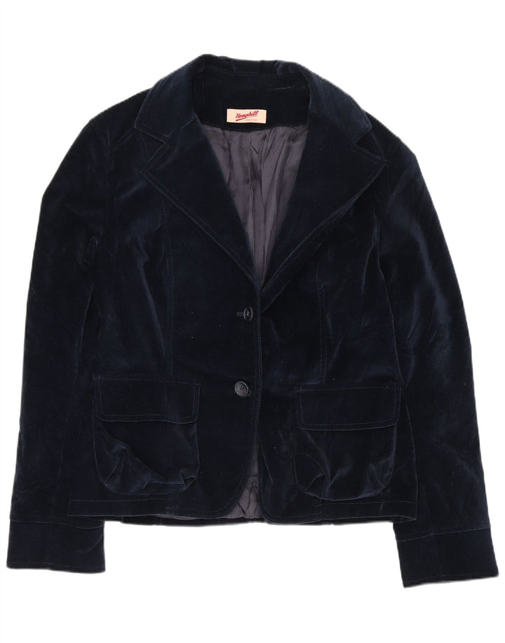 Jaqueta blazer feminina vintage de veludo com 2 botões IT 44 algodão azul marinho médio