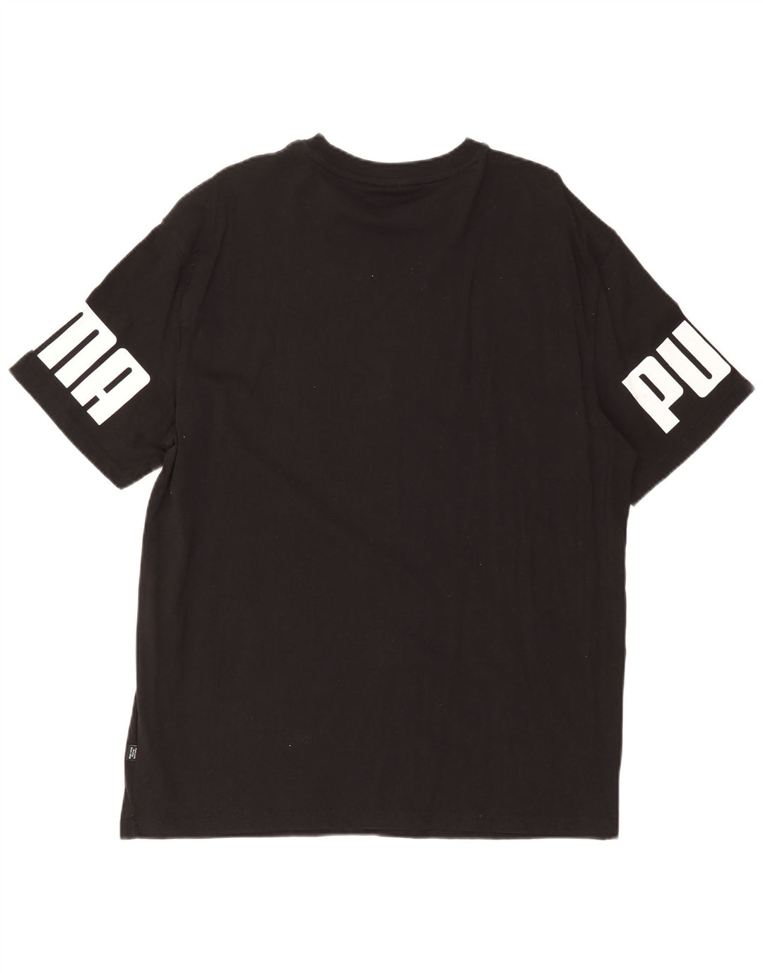 Puma Mens Graphic T-Shirt Top Grande Algodão Preto