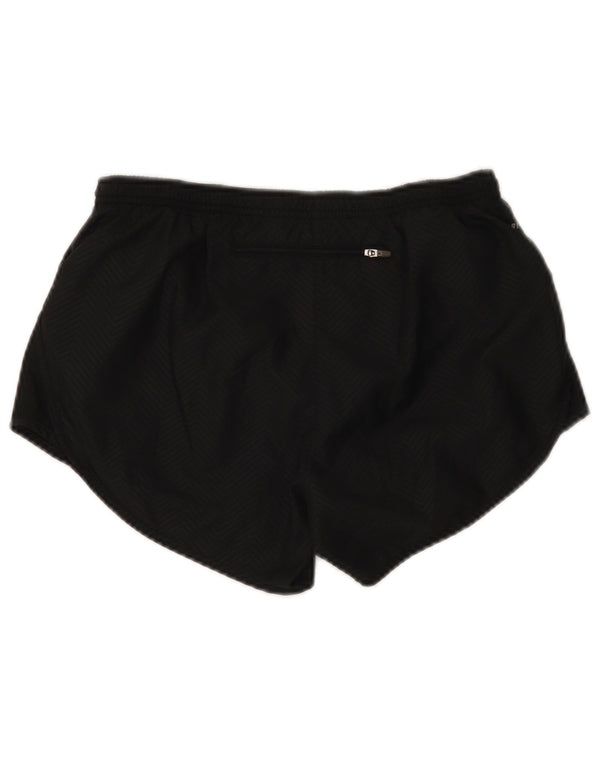 Shorts esportivos femininos Nike Dri Fit UK 10 pequenos pretos Chevron poliéster