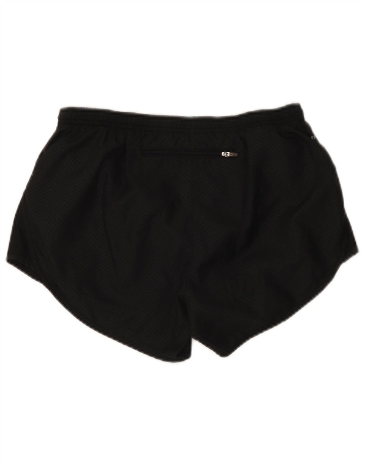Shorts esportivos femininos Nike Dri Fit UK 10 pequenos pretos Chevron poliéster