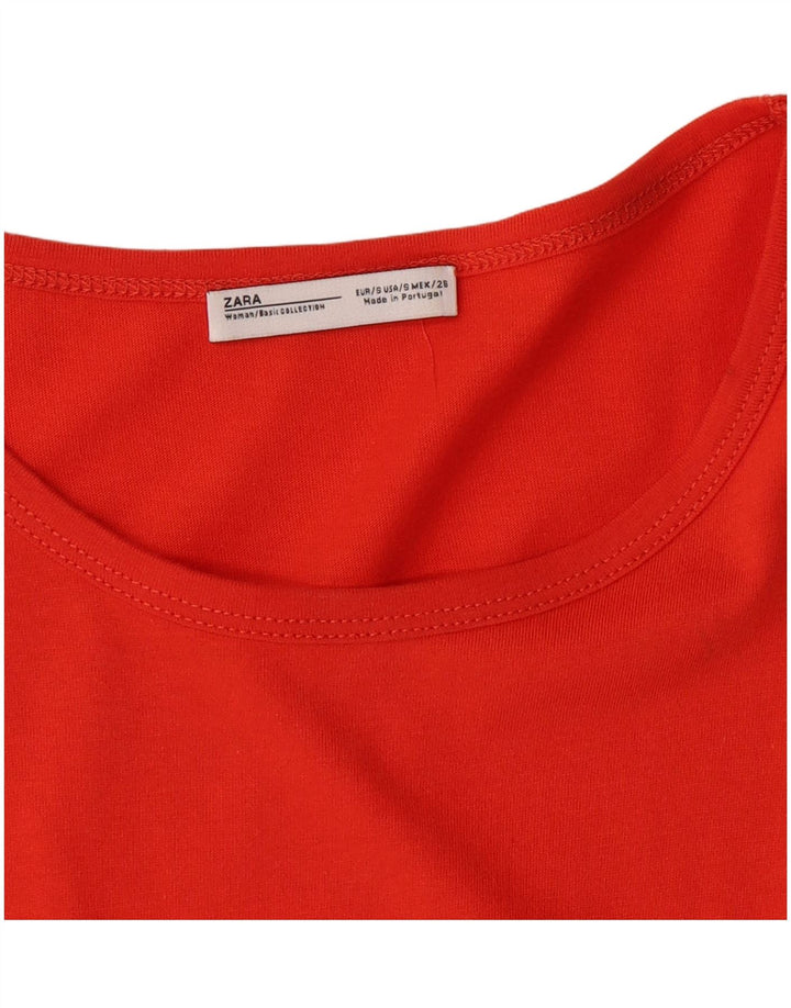 Blusa feminina ZARA Top UK 8 pequena laranja floral