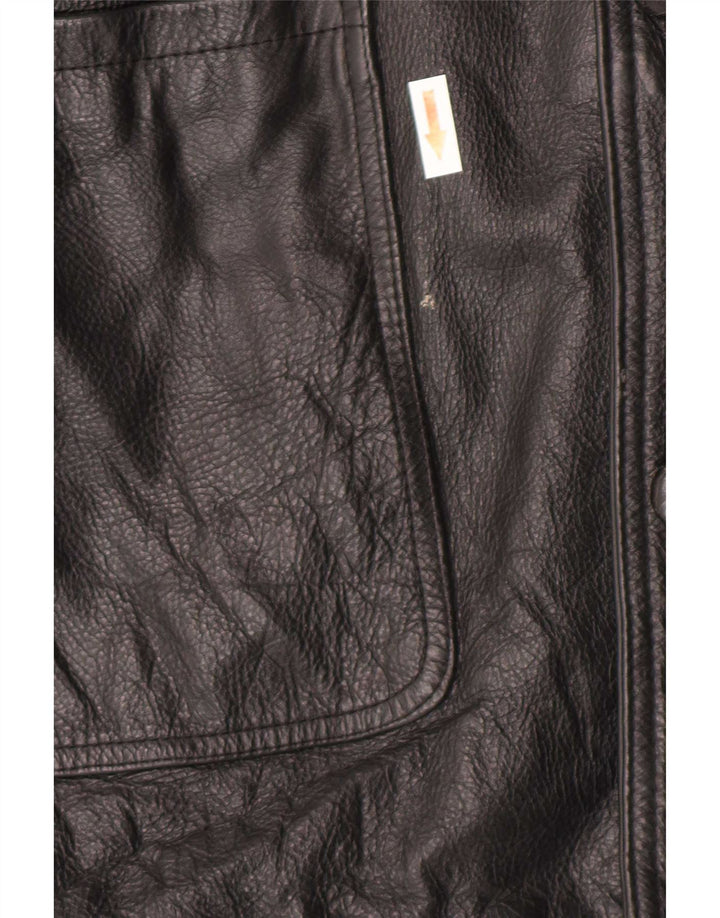 Jaqueta de couro masculina vintage IT 52 XL preta