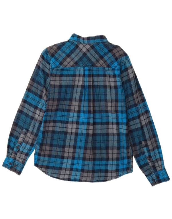 Columbia Camisa masculina de flanela Omni-Wick pequena azul xadrez de algodão