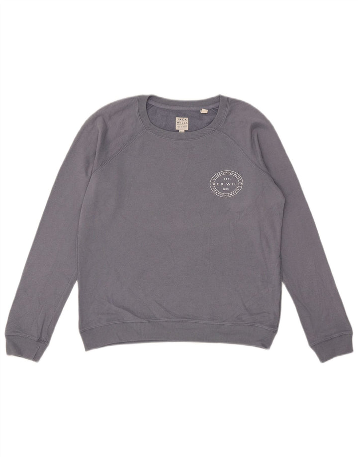 Jack Wills moletom feminino oversized jumper UK 10 pequeno azul
