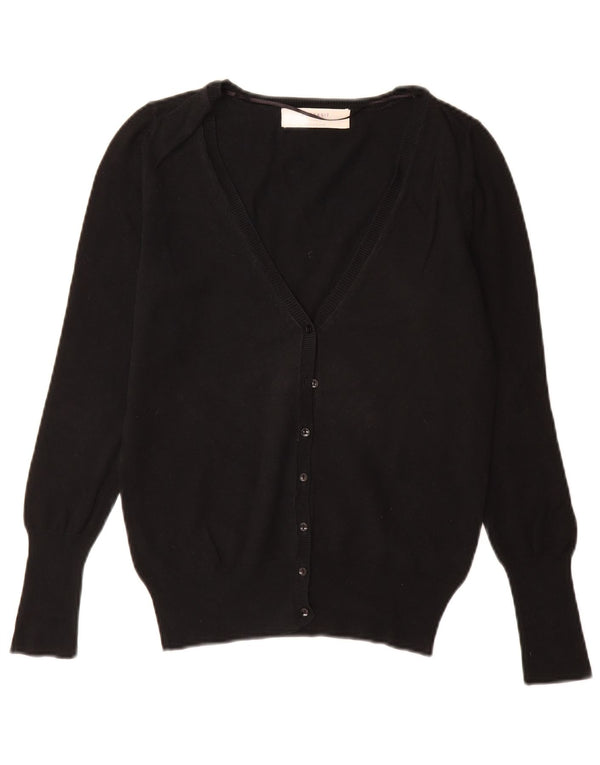 Suéter cardigã feminino Zara Reino Unido 12 algodão preto médio