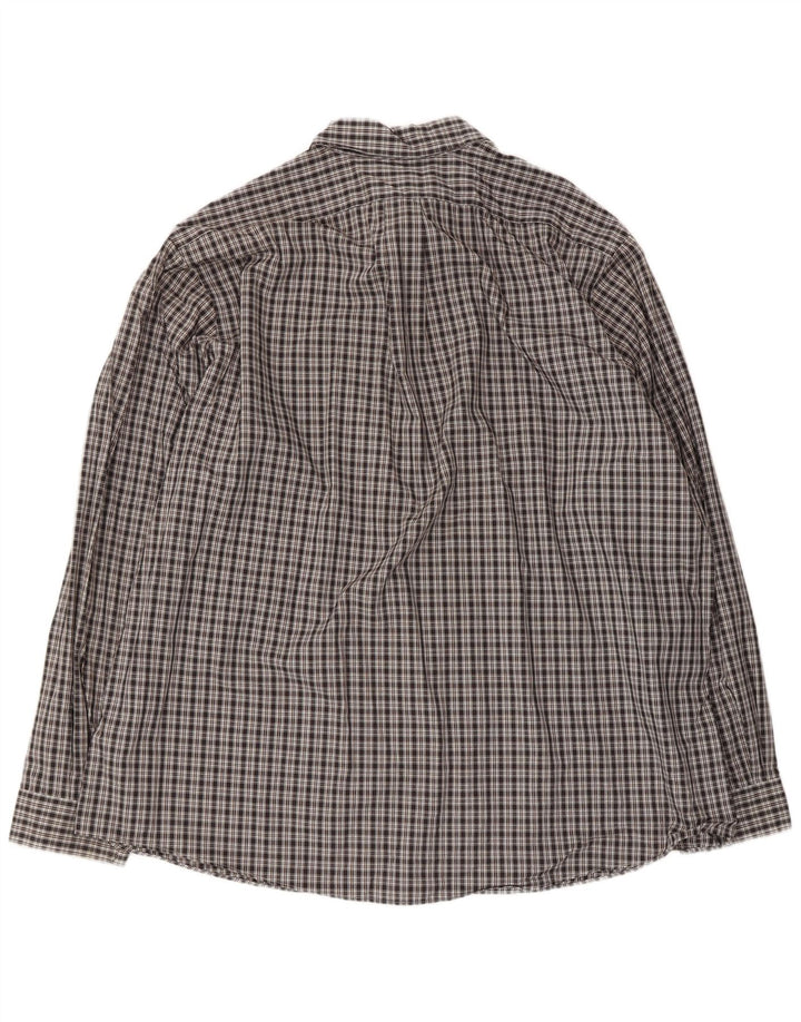 Eddie Bauer Camisa masculina de ajuste relaxado 2XL algodão xadrez preto