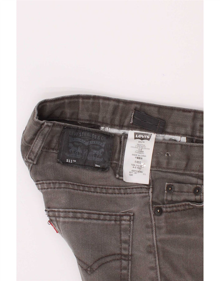 Levi's Boys 511 Distressed Slim Jeans 4-5 Anos W22 L18 Algodão Cinza