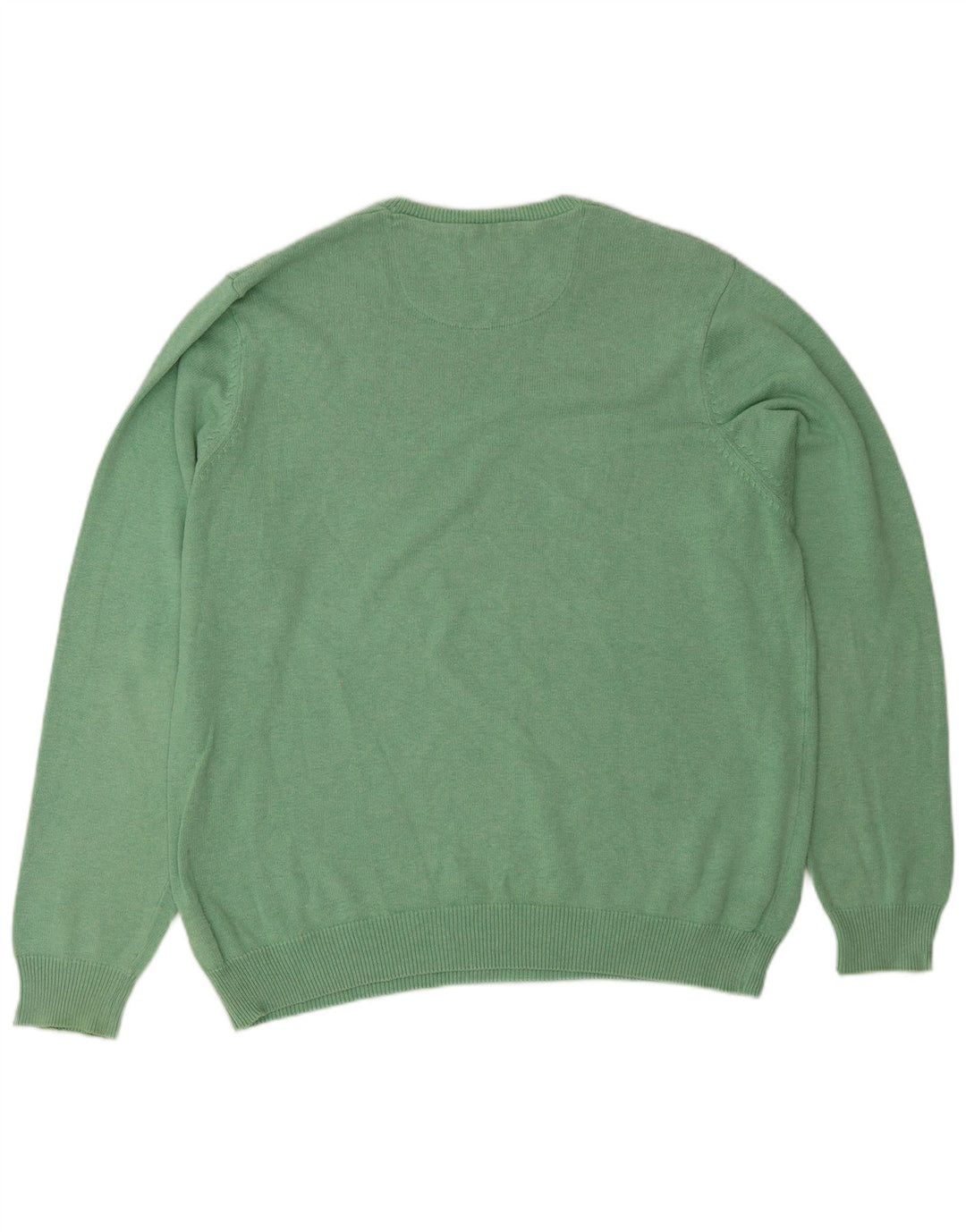 Suéter masculino Marks & Spencer com ajuste regular e gola redonda, verde grande