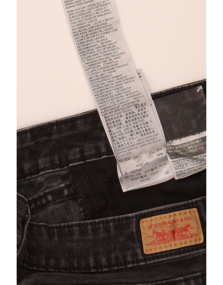 Jeans skinny feminino LEVI'S W30 L32 algodão preto
